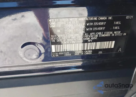 2021 Toyota Rav4 Xle from USA, damaged, VIN 2T3W1RFV3MW134680